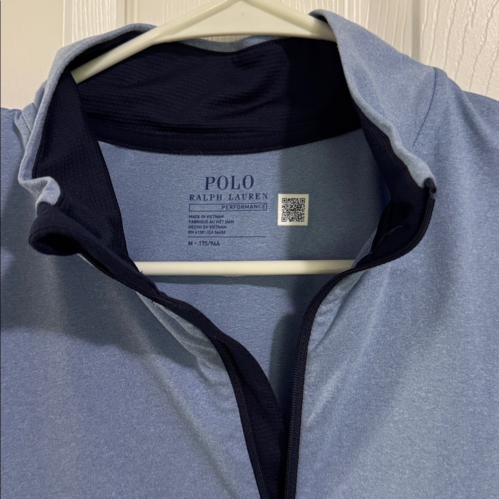 Ralph Lauren Light Blue Quarter Zip Shirt - Picture 2 of 2